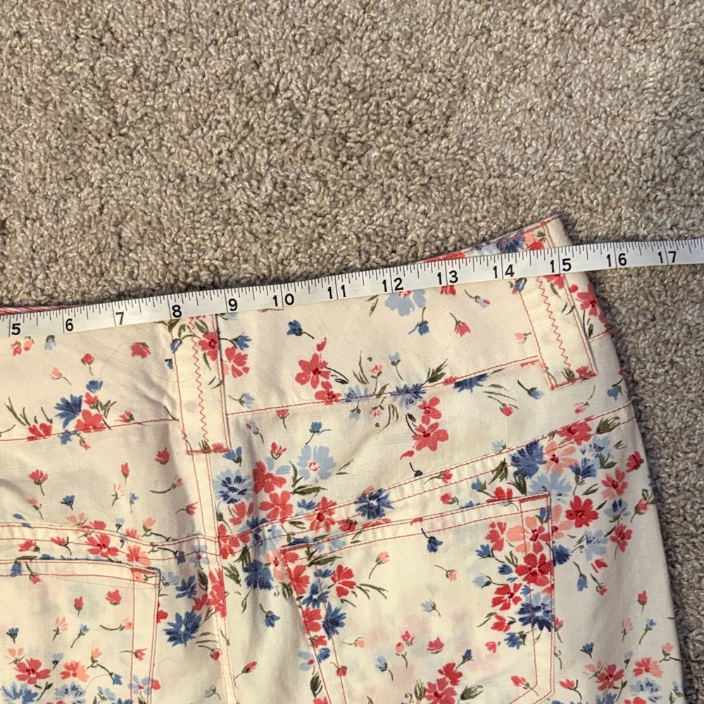 LOFT Cream Mini Skirt with Pink & Blue Floral Print - Picture 5 of 5